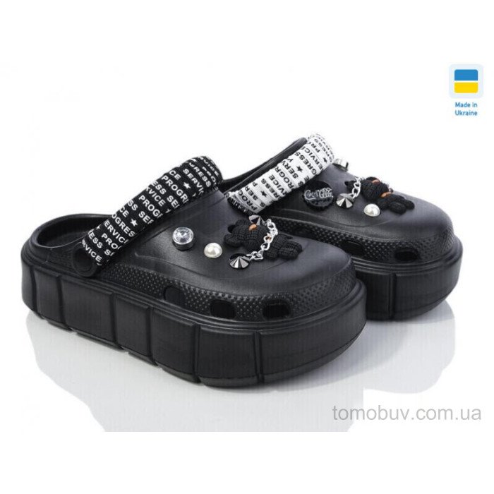 Кроксы Golden Lion 152-2-4 ведмедик чорний оптом в Украине